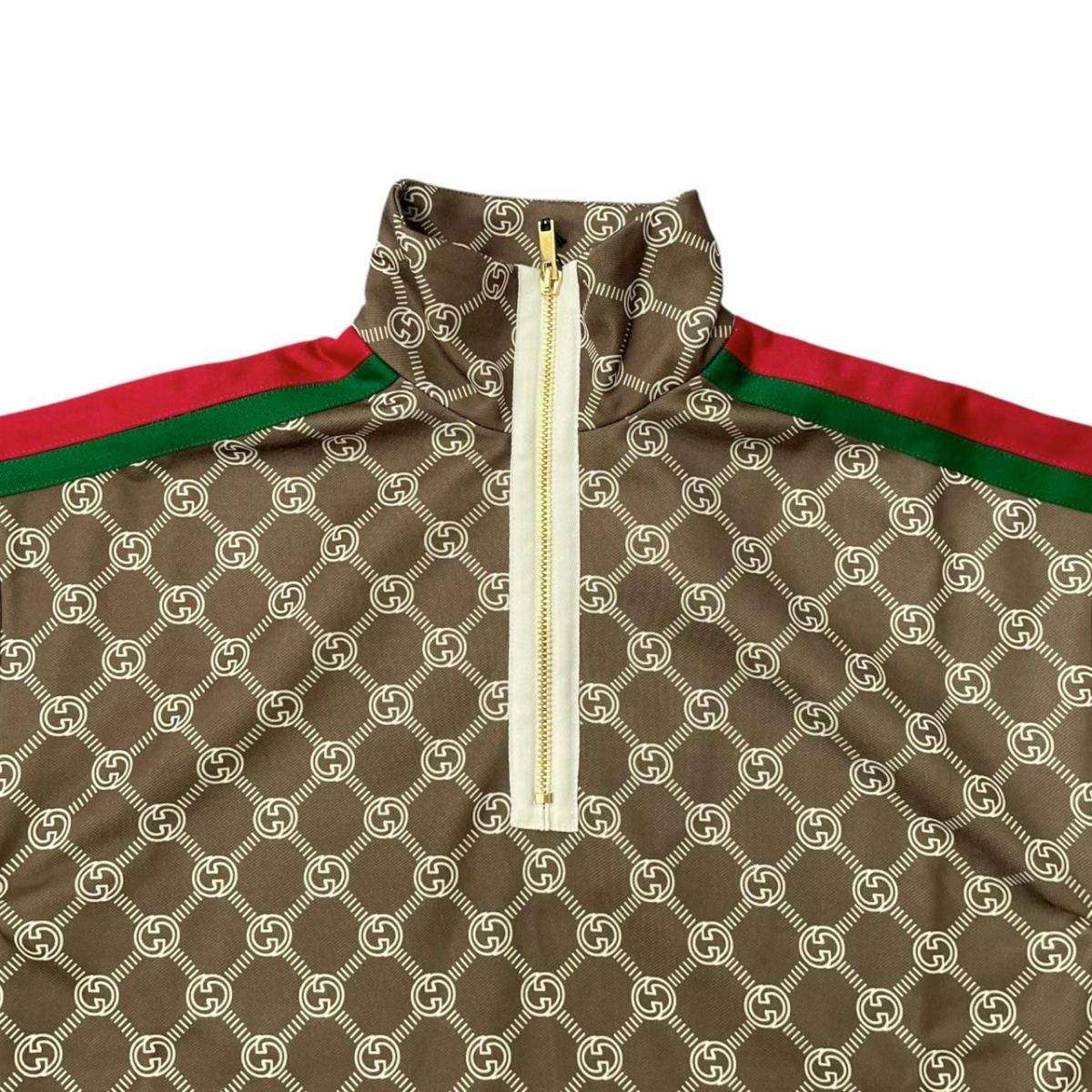 Gucci Dress Technical Jersey Interlocking G Web Stripe Logo Brown — view 3
