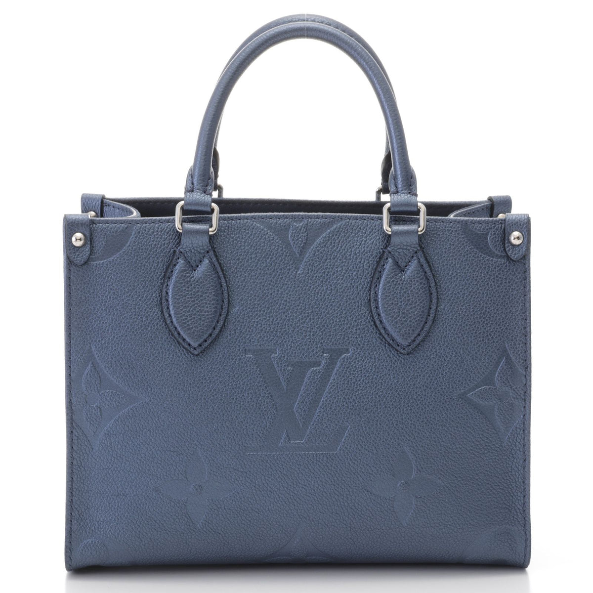 Louis Vuitton On The Go PM Monogram Empreinte Metallic Blue Shoulder Bag