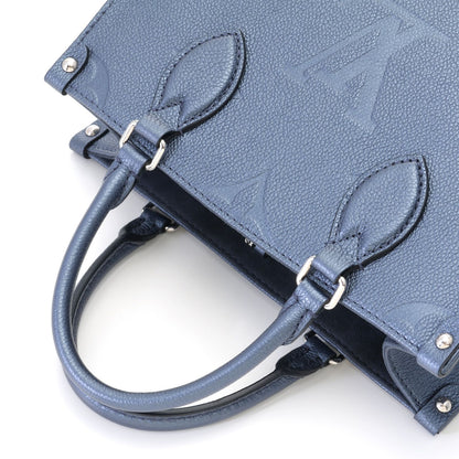 Louis Vuitton On The Go PM Monogram Empreinte Metallic Blue Shoulder Bag — view 4