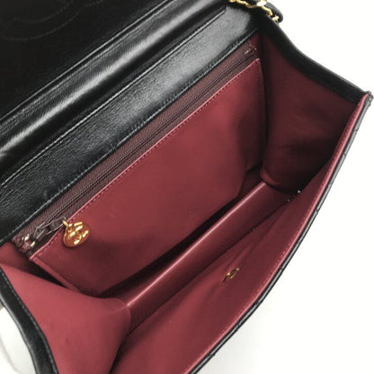 Chanel CC Logo Push Lock Lambskin Quilted Shoulder Bag Black — view 8