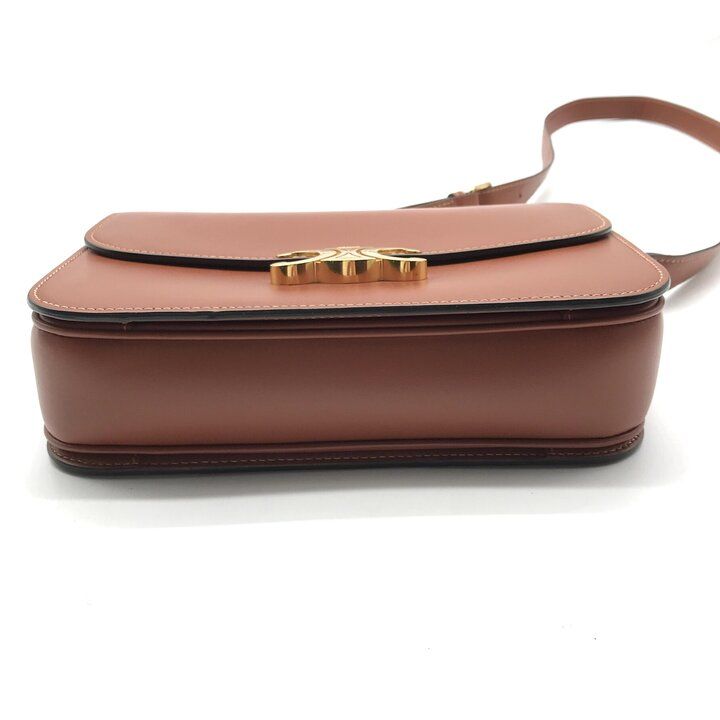 Celine Triomphe Leather Shoulder Bag Brown — view 3