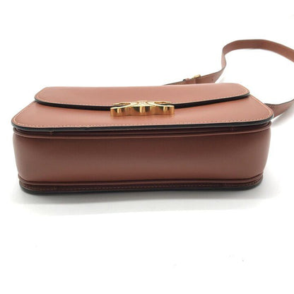 Celine Triomphe Leather Shoulder Bag Brown — view 3