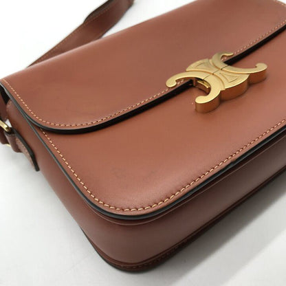 Celine Triomphe Leather Shoulder Bag Brown — view 5