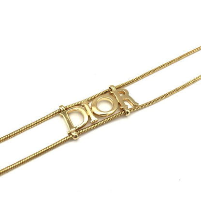 Dior Logo Motif Snake Necklace Gold