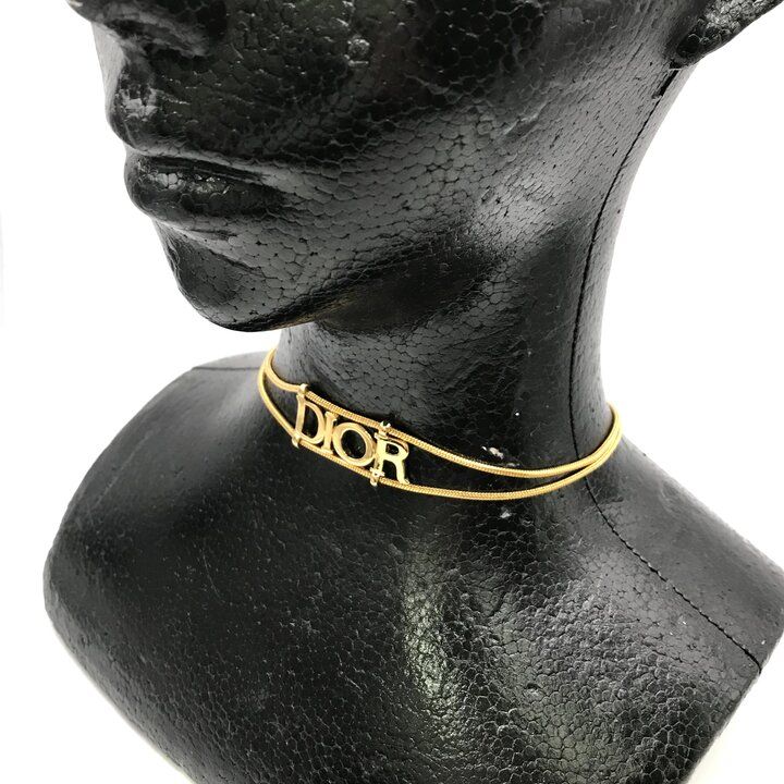 Dior Logo Motif Snake Necklace Gold — view 6