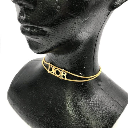 Dior Logo Motif Snake Necklace Gold — view 6