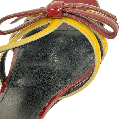 Prada Sandals Yellow Bordeaux Ribbon Leather — view 7
