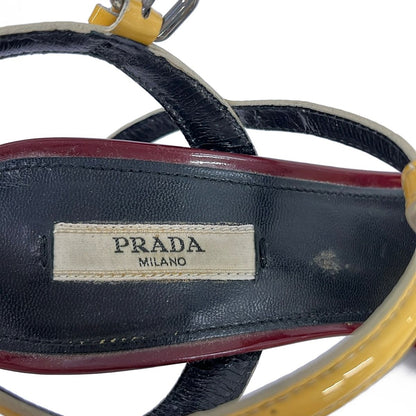 Prada Sandals Yellow Bordeaux Ribbon Leather — view 5