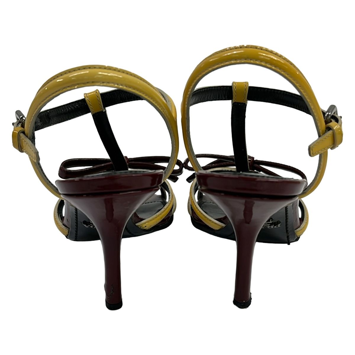 Prada Sandals Yellow Bordeaux Ribbon Leather — view 3