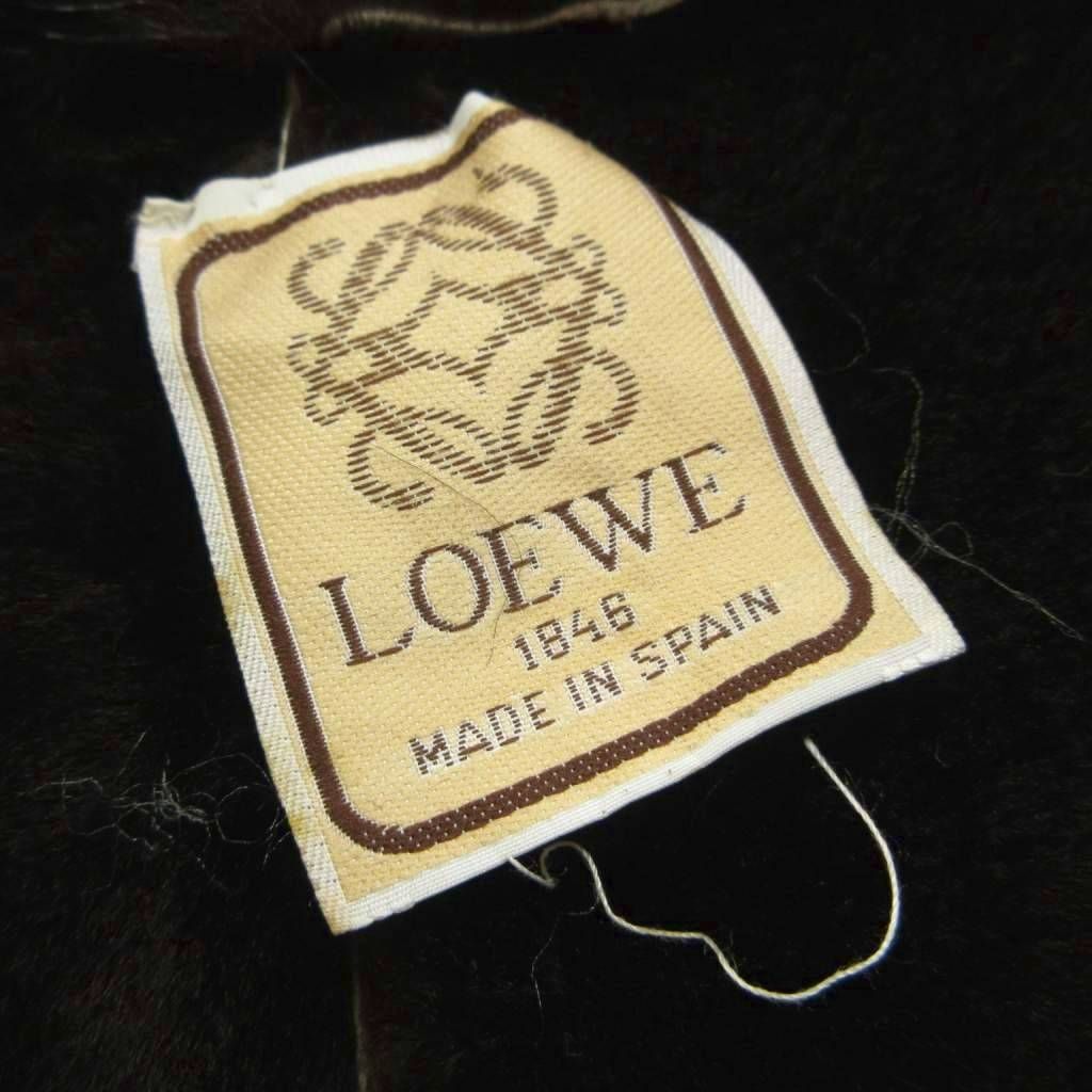 Loewe Suede Fur Shearling Vest V-neck Sleeveless Wool Large Brown 44 — view 6