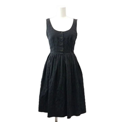 Prada Dress Scoop Neck Sleeveless Black Midi Length 36