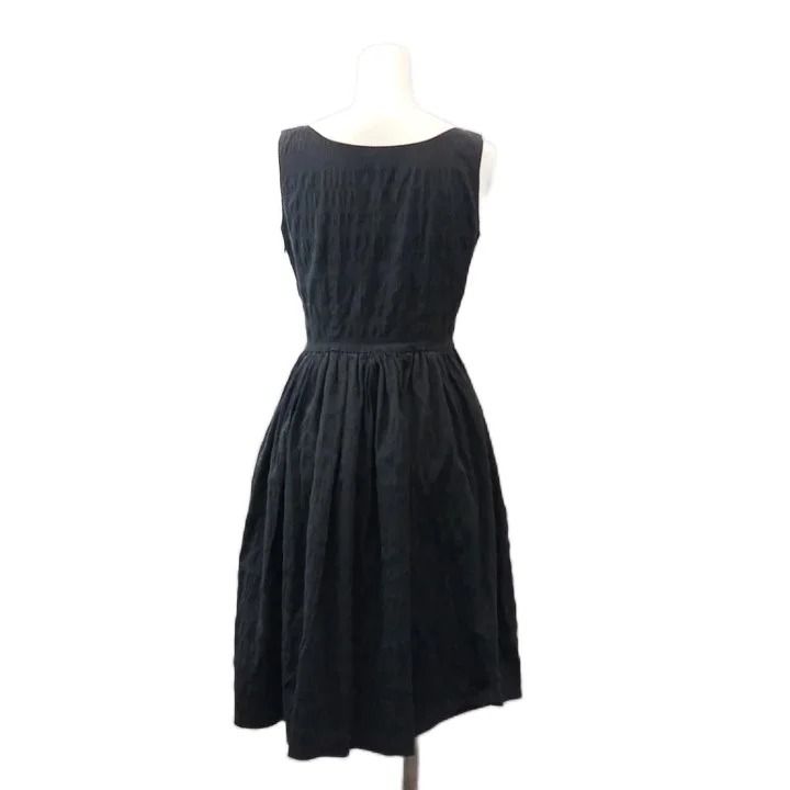 Prada Dress Scoop Neck Sleeveless Black Midi Length 36 — view 3