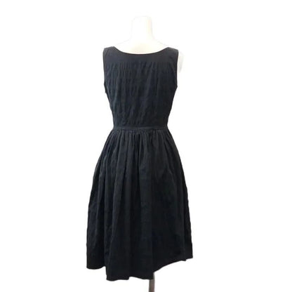 Prada Dress Scoop Neck Sleeveless Black Midi Length 36 — view 3