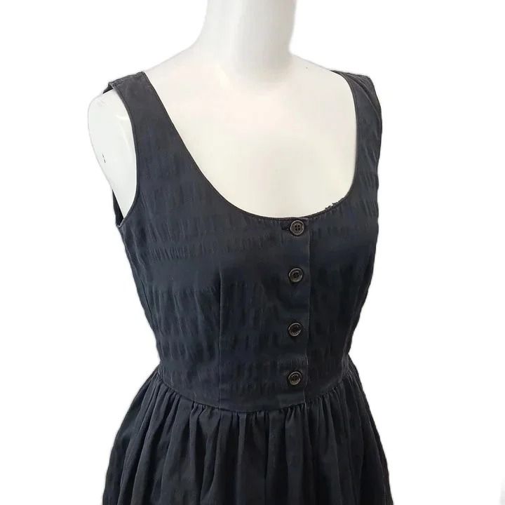 Prada Dress Scoop Neck Sleeveless Black Midi Length 36 — view 5