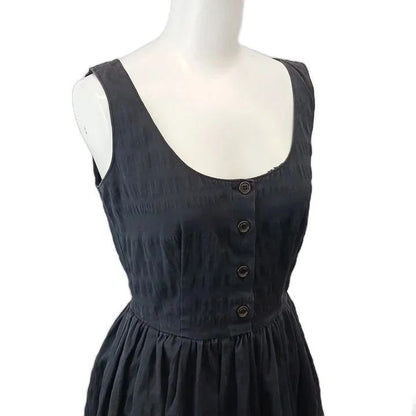 Prada Dress Scoop Neck Sleeveless Black Midi Length 36 — view 5