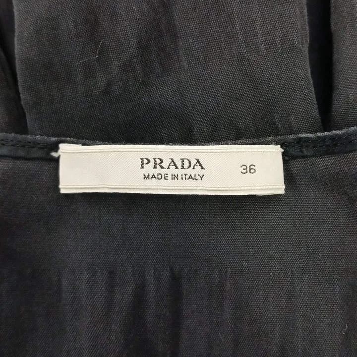 Prada Dress Scoop Neck Sleeveless Black Midi Length 36 — view 4