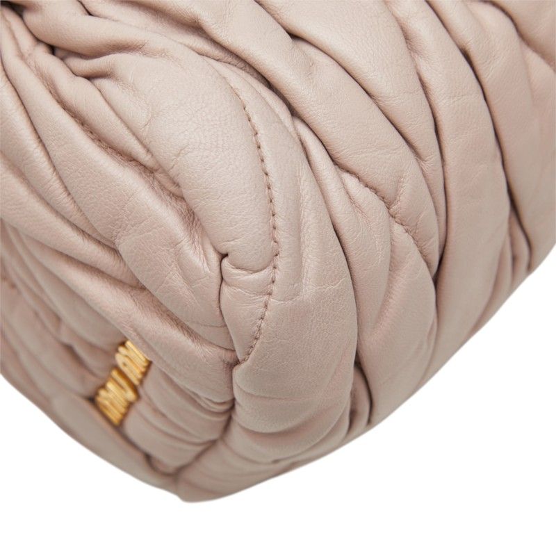 Miu Miu Matelasse Crossbody Shoulder Bag Pink Beige Red Leather — view 5