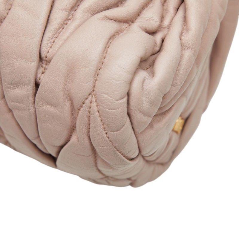Miu Miu Matelasse Crossbody Shoulder Bag Pink Beige Red Leather — view 6
