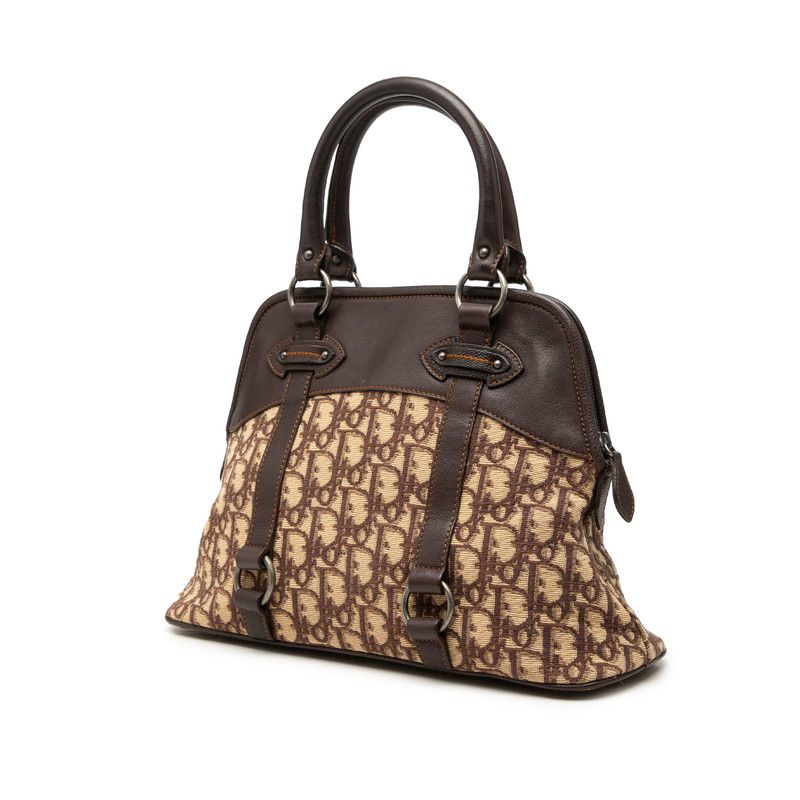 Dior Trotter Handbag Brown Beige Canvas Leather — view 2