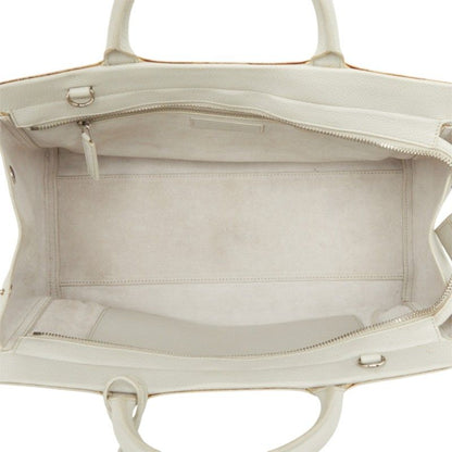 Saint Laurent Cabas Rive Gauche 2-Way Shoulder Bag Light Gray Leather — view 8