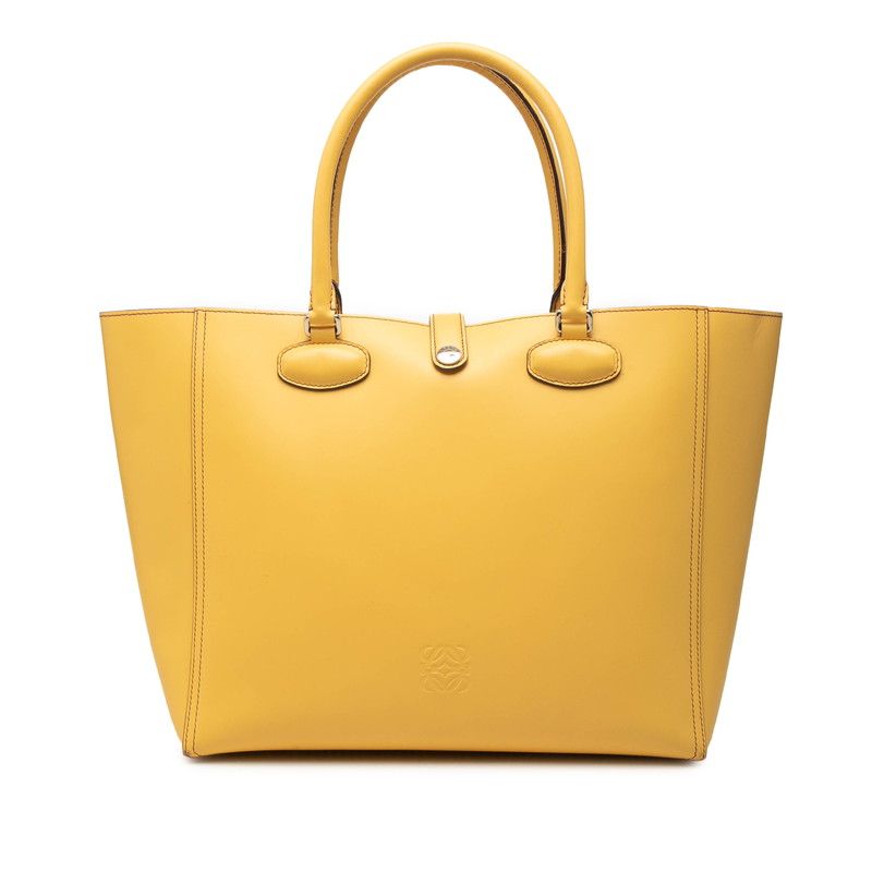 Loewe Anagram Tote Bag Yellow Purple Leather