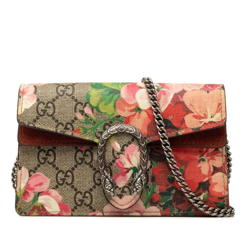 Gucci GG Blooms Dionysus Flower Mini Shoulder Bag Pochette Chain Multicolor