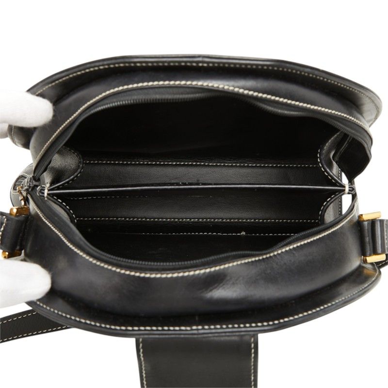 Dior Vintage Half Moon Shoulder Bag Black Leather — view 8