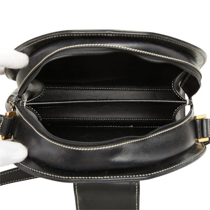 Dior Vintage Half Moon Shoulder Bag Black Leather — view 8
