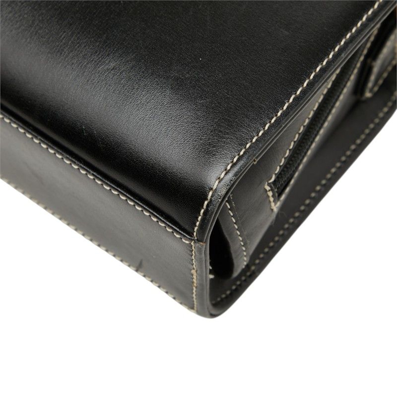 Dior Vintage Half Moon Shoulder Bag Black Leather — view 4