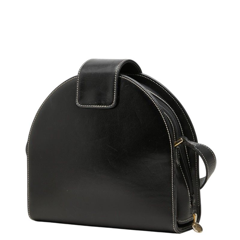 Dior Vintage Half Moon Shoulder Bag Black Leather — view 2