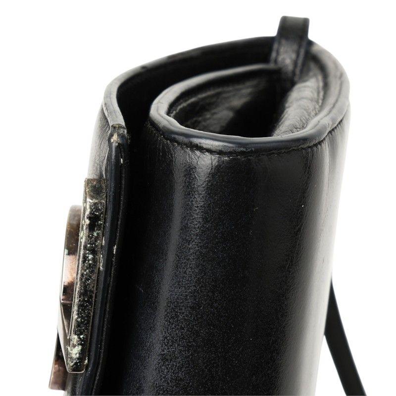 Saint Laurent YSL Logo Crossbody Wallet on Chain Shoulder Bag Black Leather — view 4