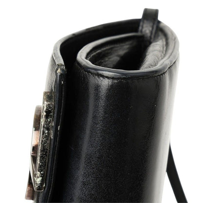 Saint Laurent YSL Logo Crossbody Wallet on Chain Shoulder Bag Black Leather — view 4