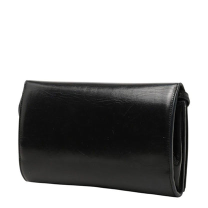 Saint Laurent YSL Logo Crossbody Wallet on Chain Shoulder Bag Black Leather — view 2