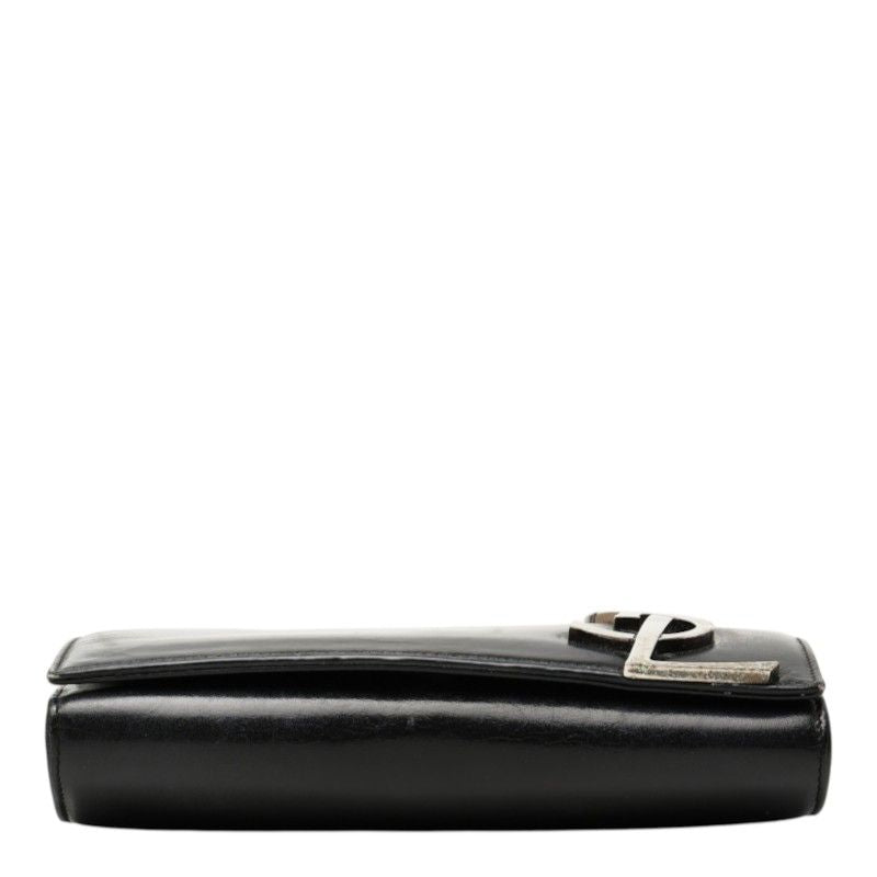 Saint Laurent YSL Logo Crossbody Wallet on Chain Shoulder Bag Black Leather — view 3