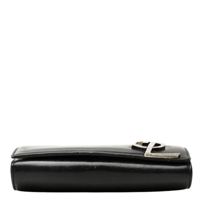 Saint Laurent YSL Logo Crossbody Wallet on Chain Shoulder Bag Black Leather — view 3