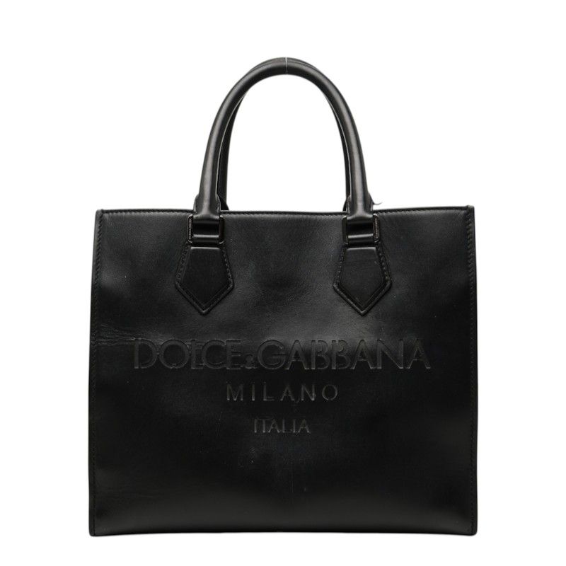Dolce & Gabbana Logo Handbag Black Leather