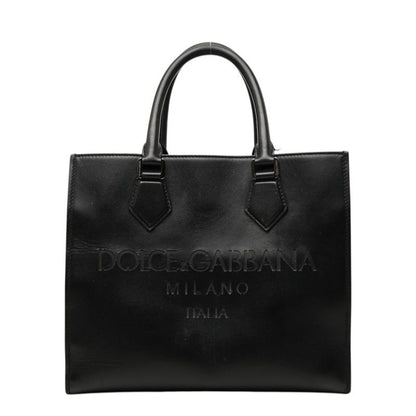 Dolce & Gabbana Logo Handbag Black Leather