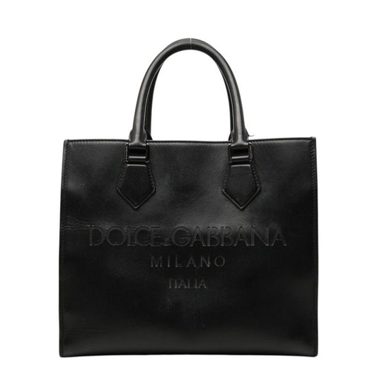 Dolce & Gabbana Logo Handbag Black Leather