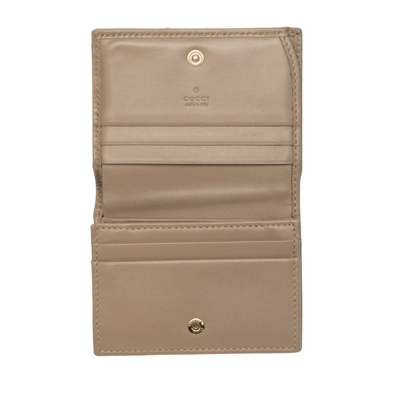 Gucci GG Marmont Bifold Wallet Compact Double G Greige Leather — view 4