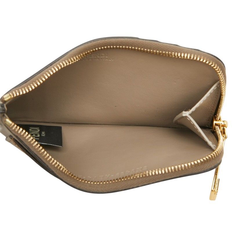 Fendi Peekaboo Selleria Card Case Brown Leather — view 6