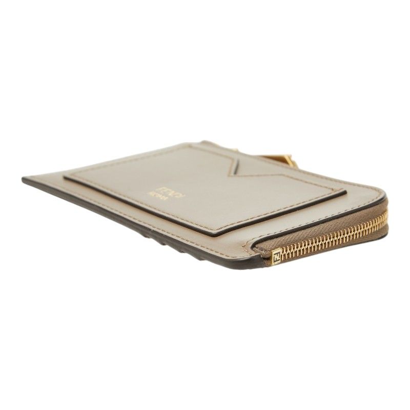 Fendi Peekaboo Selleria Card Case Brown Leather — view 4
