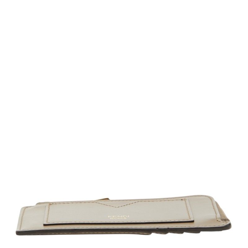 Fendi Peekaboo Selleria Card Case Brown Leather — view 3