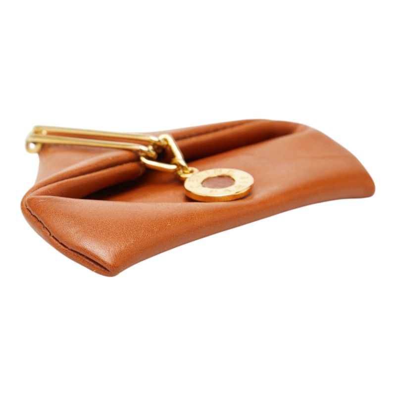 Celine Vintage Coin Purse Triangle Brown Gold Leather — view 5