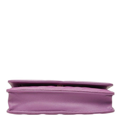 Chanel CC Filigree Chain Wallet Shoulder Bag Pochette Purple Caviar Leather — view 3