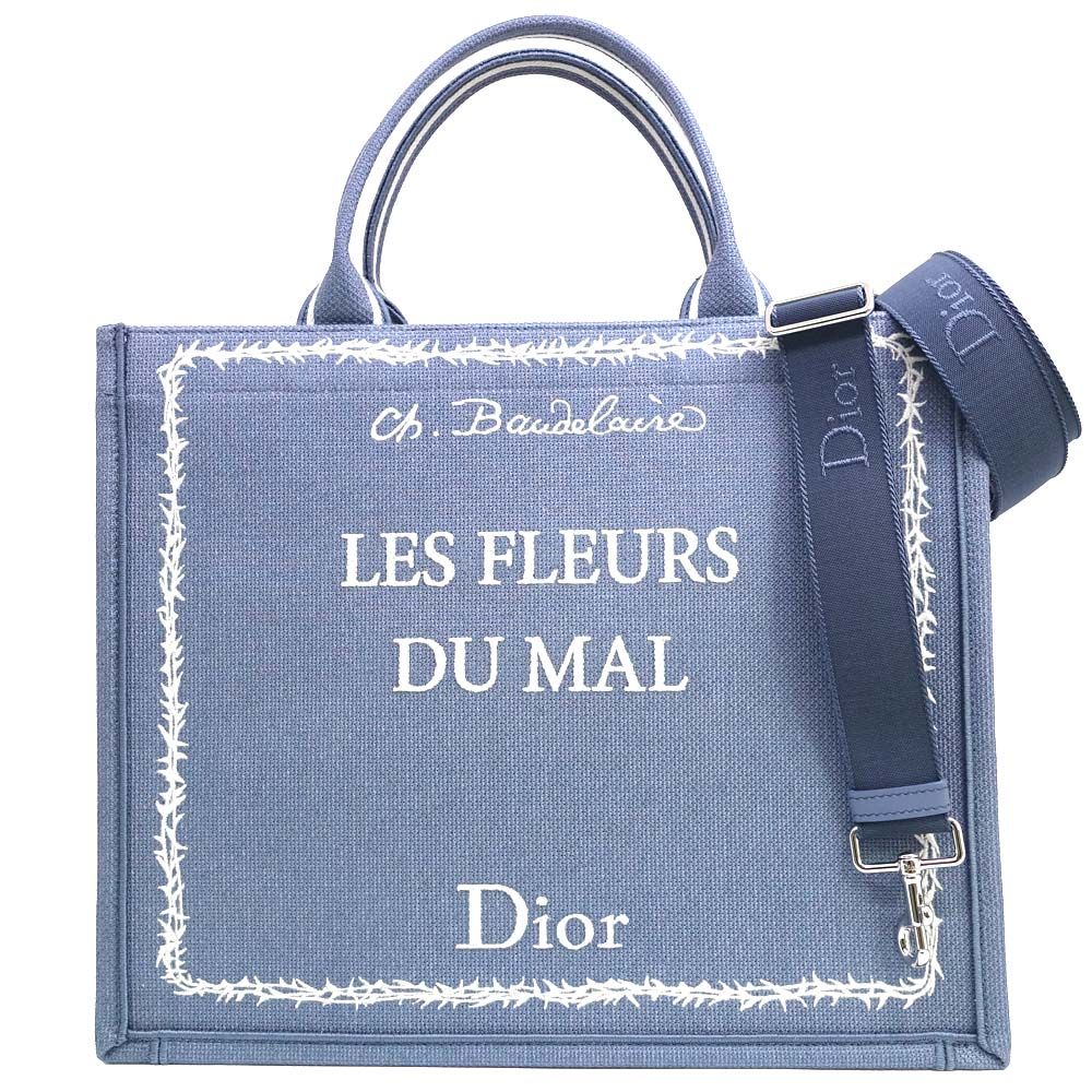 Dior Book Tote Medium Cover Blue Flower of Evil 2-Way