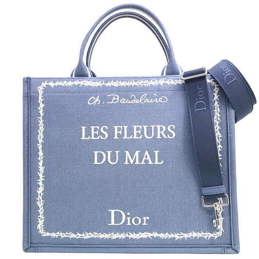 Dior Book Tote Medium Cover Blue Flower of Evil 2-Way