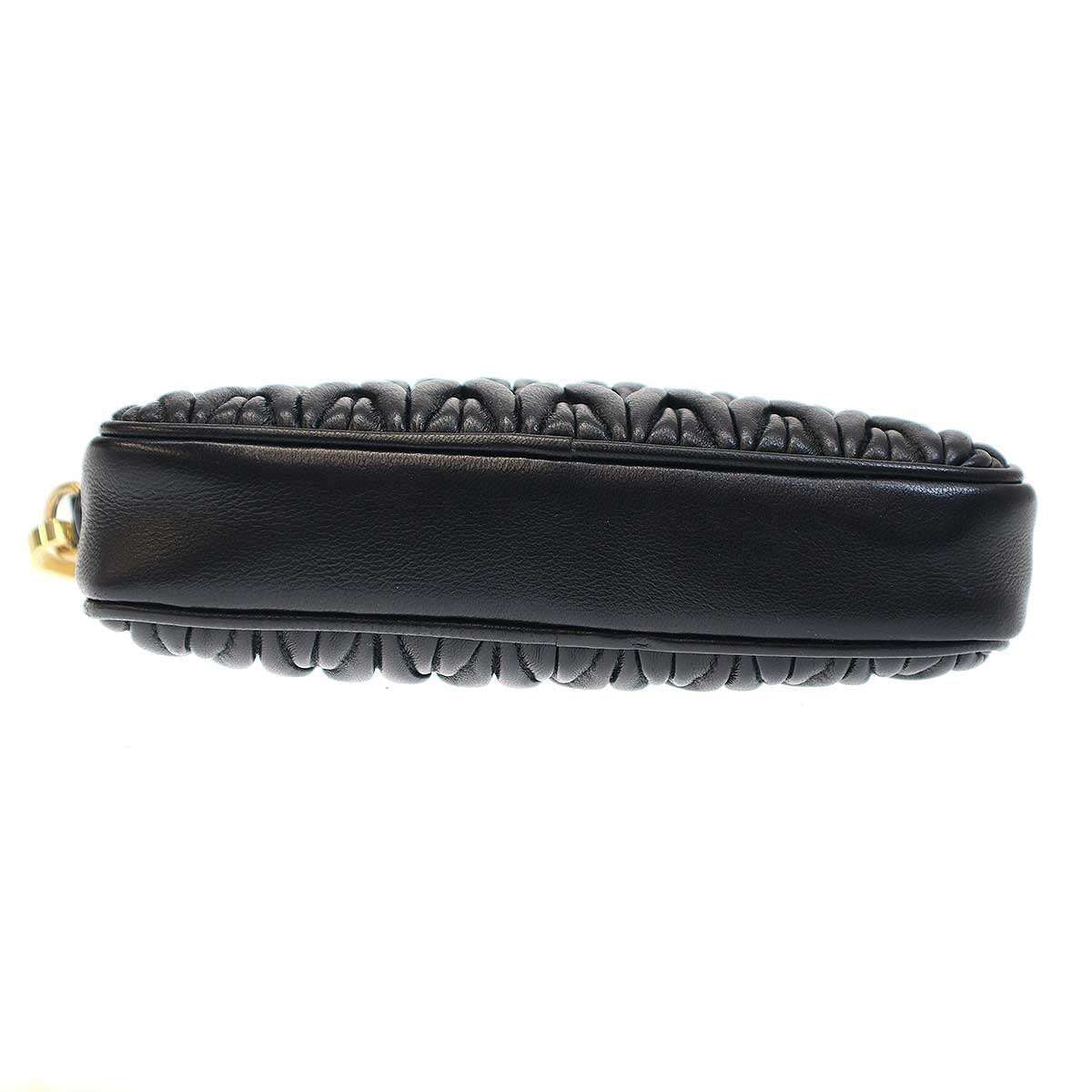 Miu Miu Matelasse Nappa Leather Pouch Black — view 4