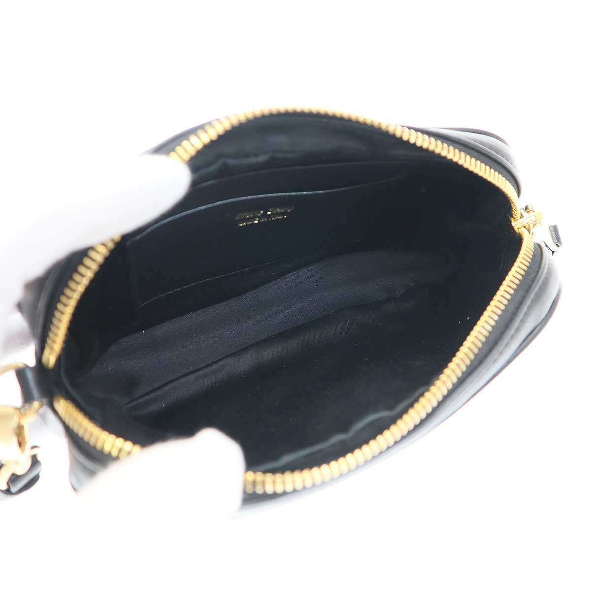 Miu Miu Matelasse Nappa Leather Pouch Black — view 6