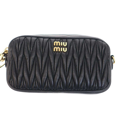 Miu Miu Matelasse Nappa Leather Pouch Black