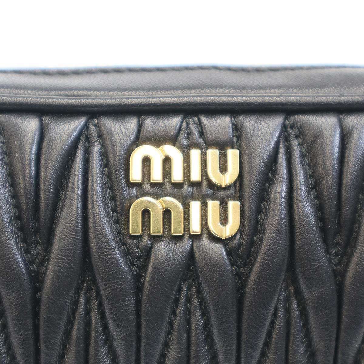 Miu Miu Matelasse Nappa Leather Pouch Black — view 7